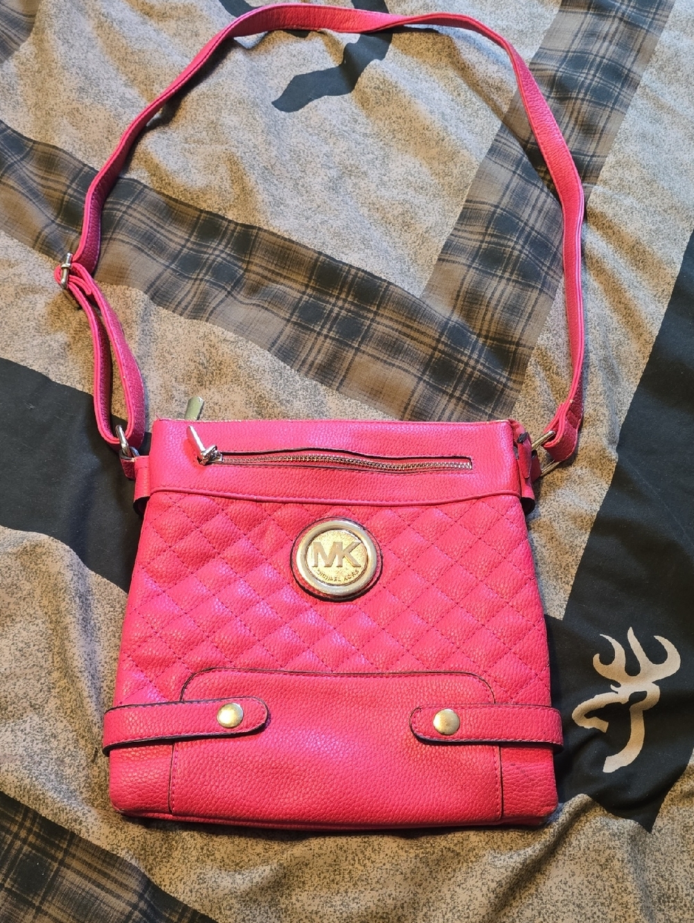 Michael Kors Hot Pink Quilted Crossbody Bag